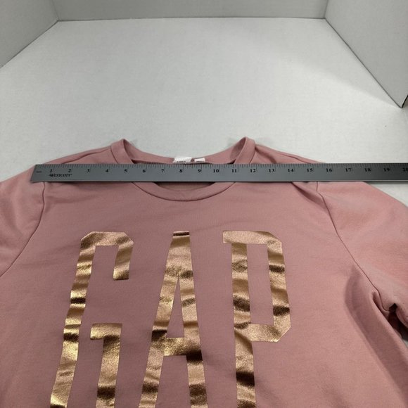 Gap Women's Size Medium Sweatshirt Long Sleeve Graphic Pink Preowned - Picture 7 of 13
